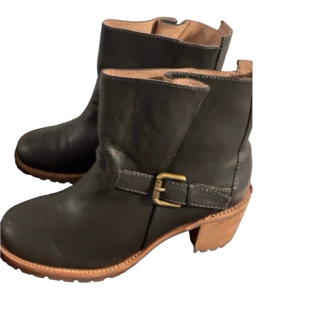 J. Jill Larissa Brown Boots Side Buckle Pull On Lug Heel NEW
